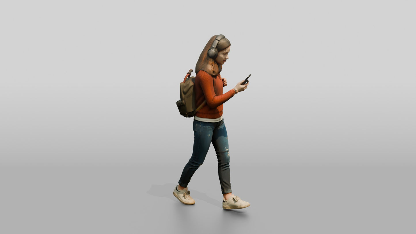 Teenage Girl Navigating with Phone