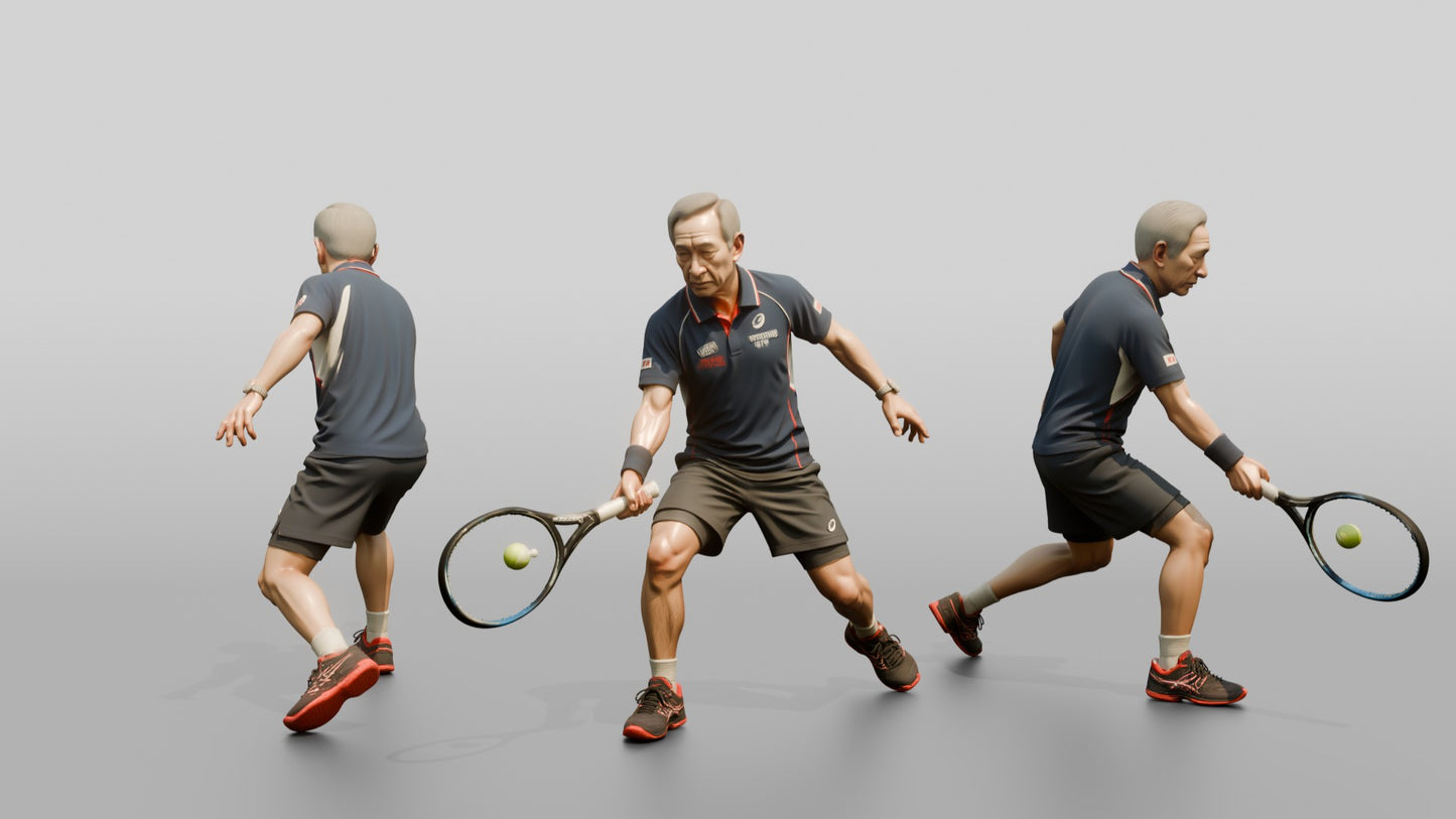 Senior Tennis Player Playing a Delicate Drop Shot