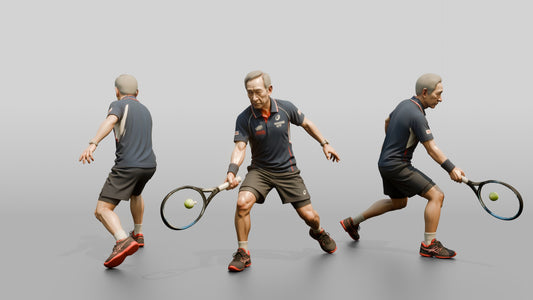 Senior Tennis Player Playing a Delicate Drop Shot