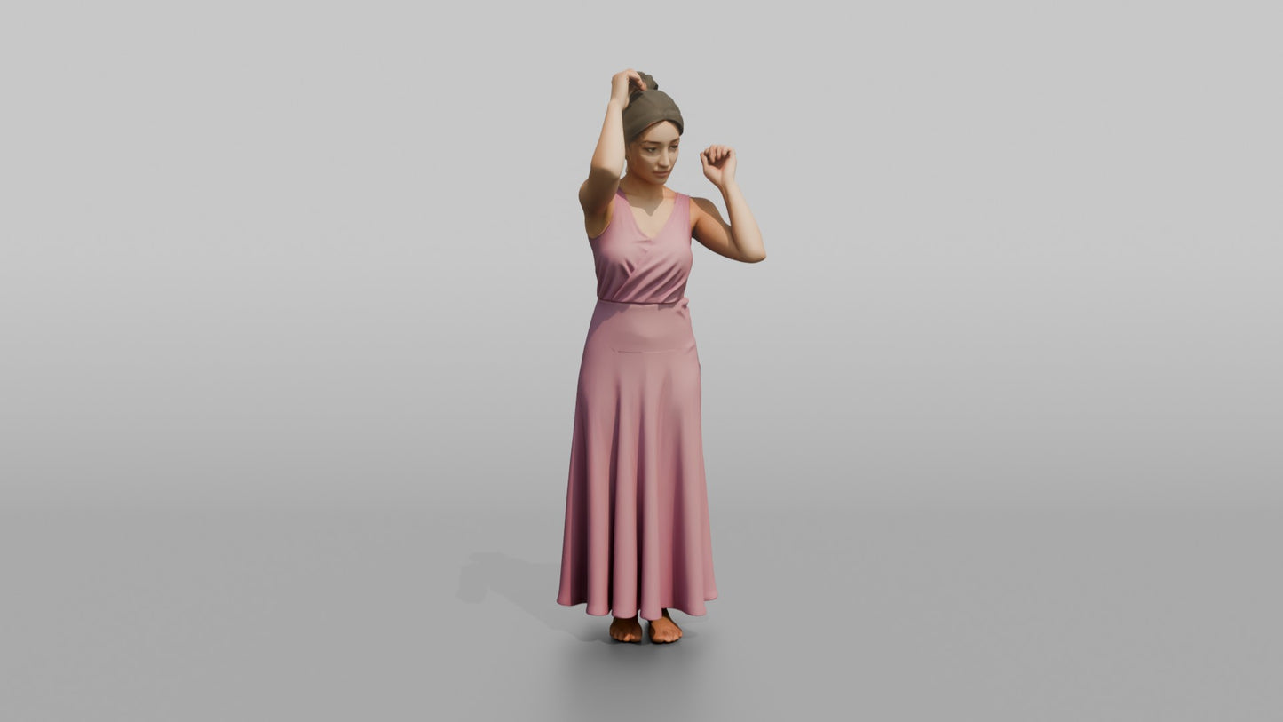 Wedding Guest Fixing Her Hair Updo