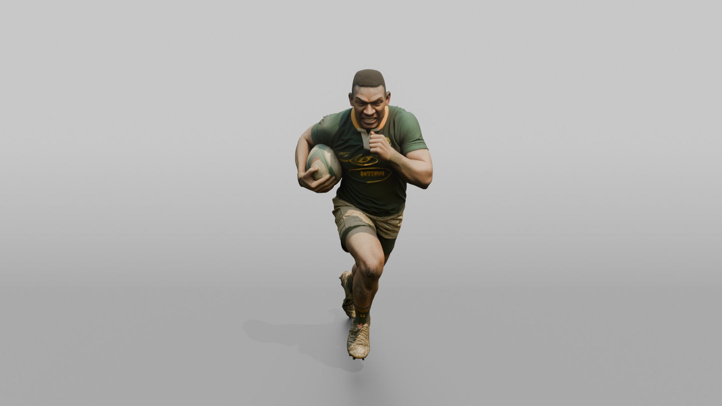 South African Winger Sprinting with the Ball