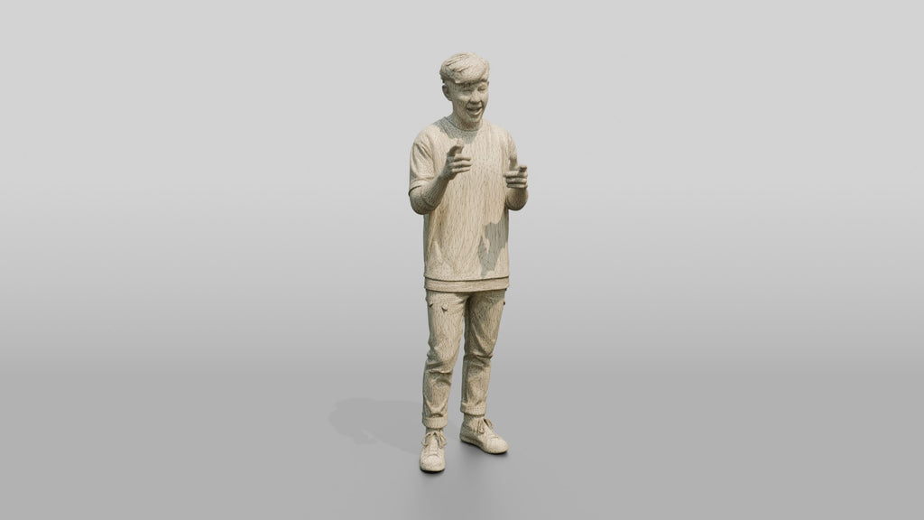 Asian Man Telling an Animated Story