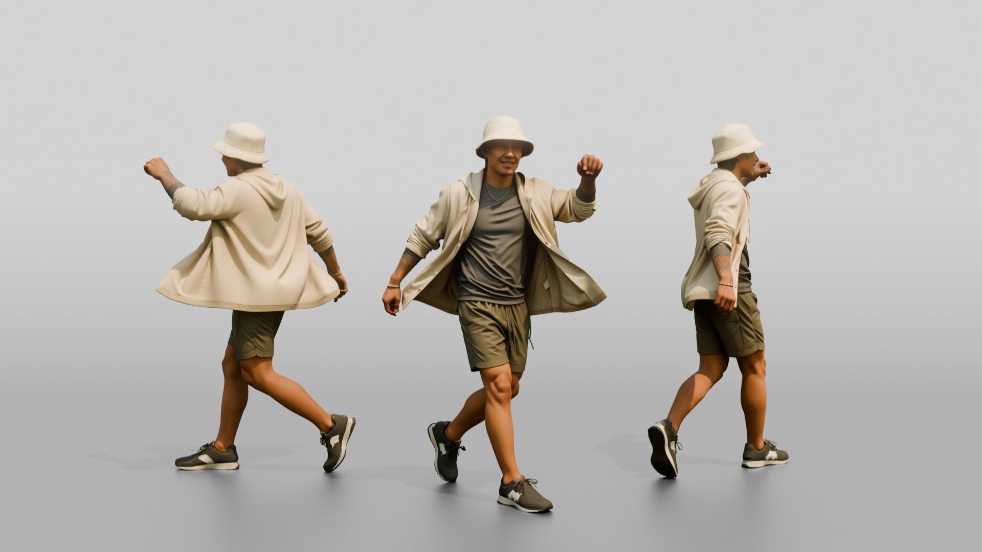 Man Shaking Out Open Linen Hoodie