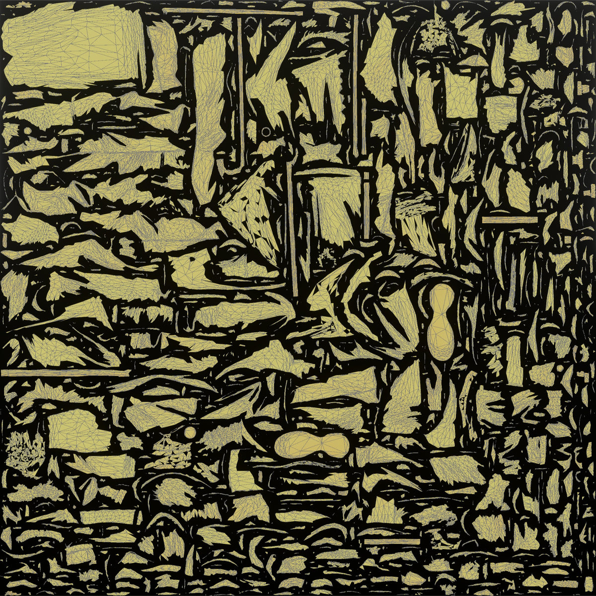 Grandmother Holding A Walking Cane, Standing Upright - UV layout, metallic roughness map