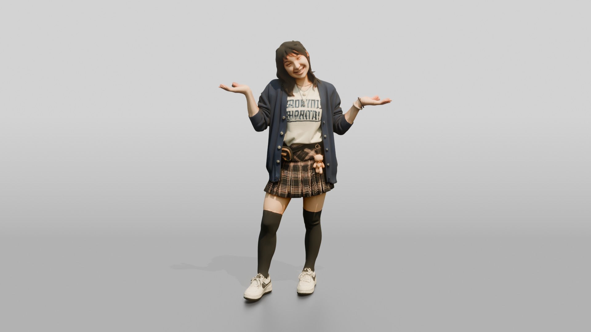 Asian Woman Shrugging Playfully