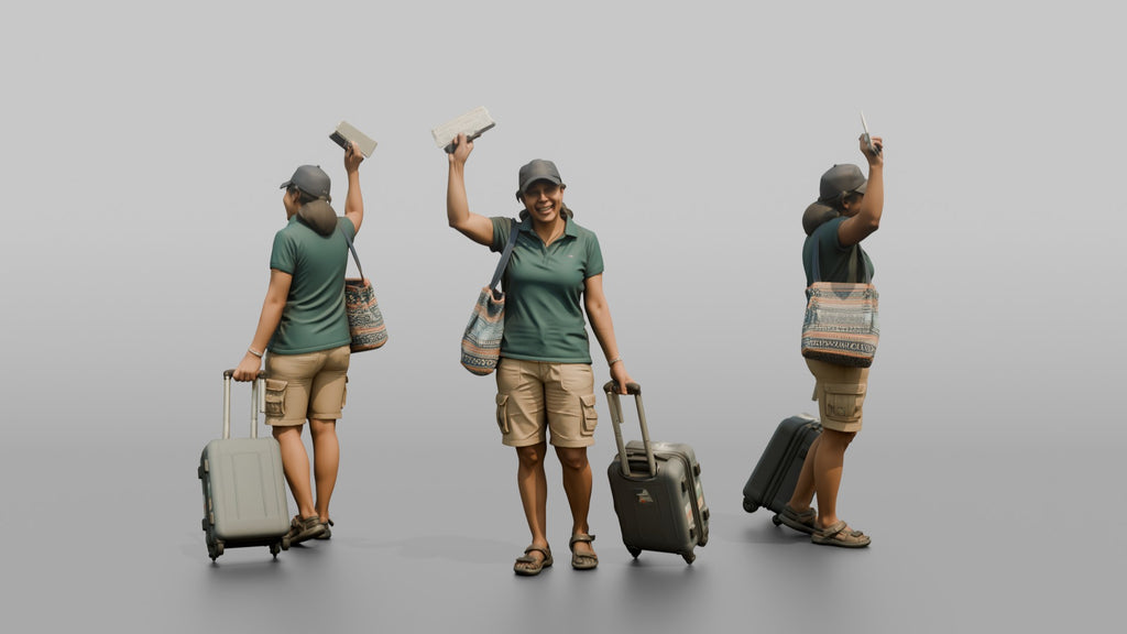 Traveler Waving Her Boarding Pass