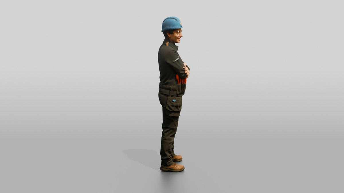 Construction Worker Woman 100 - 3D character model, view 2