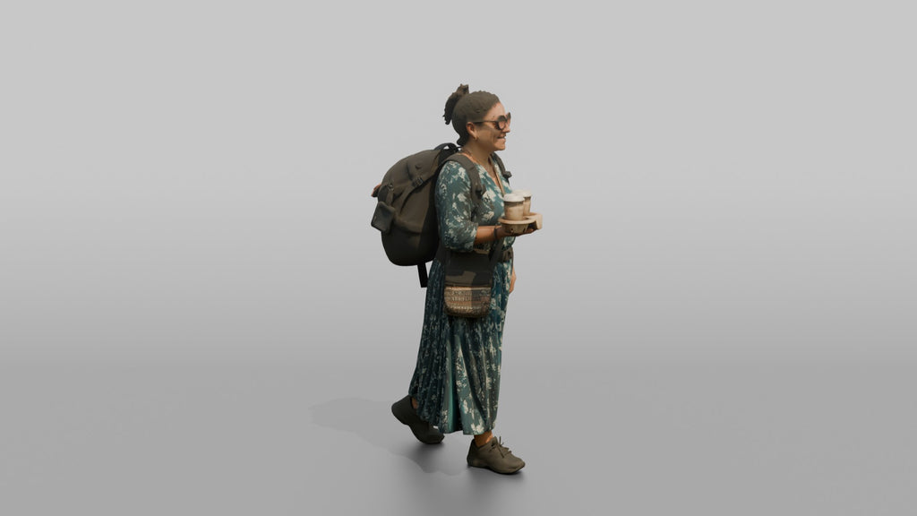 Traveler Carrying Coffee To The Gate
