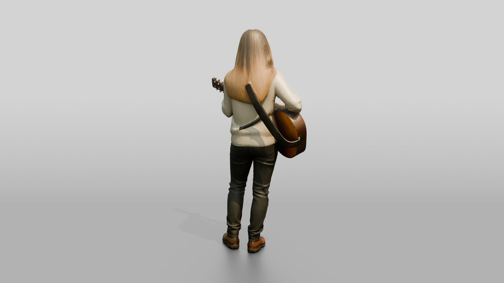 Folk Singer Strumming Acoustic Guitar