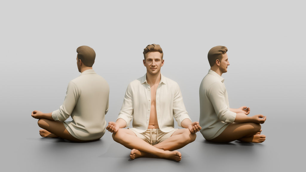 Man Meditating Cross-Legged