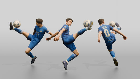 Soccer Player High Clearance Kick