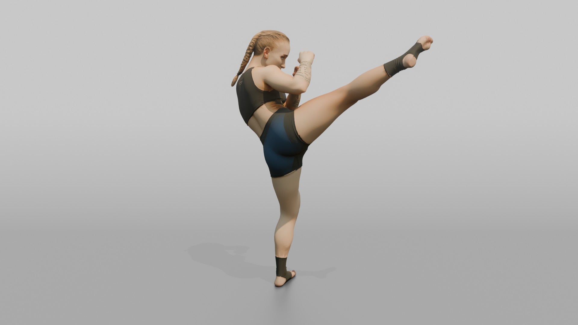 Kickboxer Axe Kick Downward