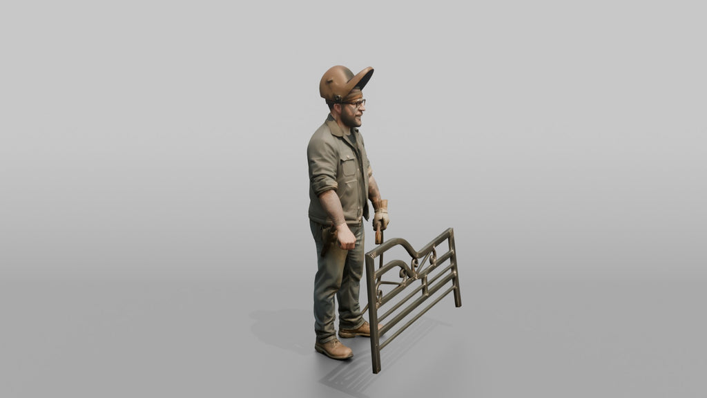 Farmer Welding Iron Gate Frame Protective Mask
