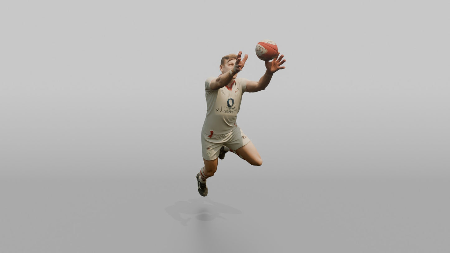 English Flanker Jumping to Block a Kick