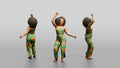 Woman Dancing in a Green Jumpsuit