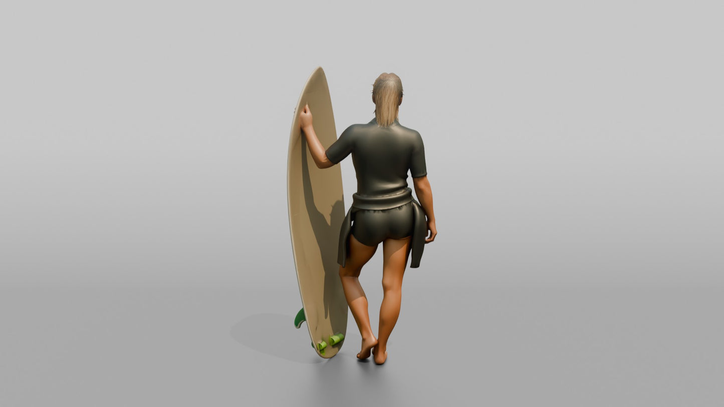 Surfer Posing with a Surfboard