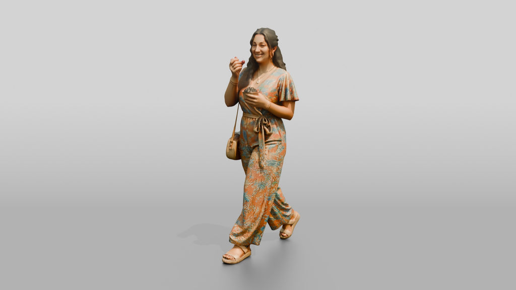Plus-Size Young Lebanese Woman in a Summer Jumpsuit