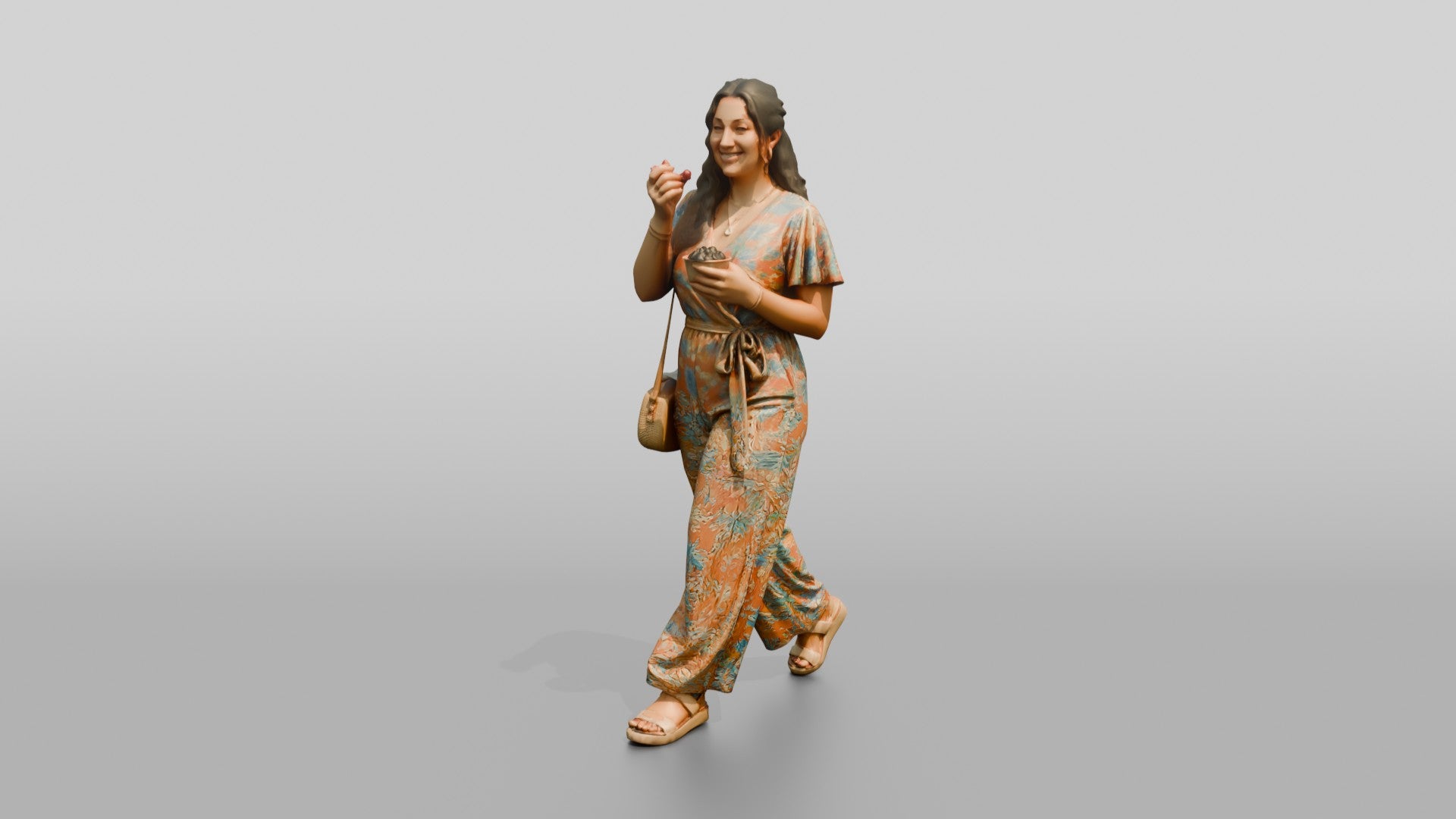 Plus-Size Young Lebanese Woman in a Summer Jumpsuit