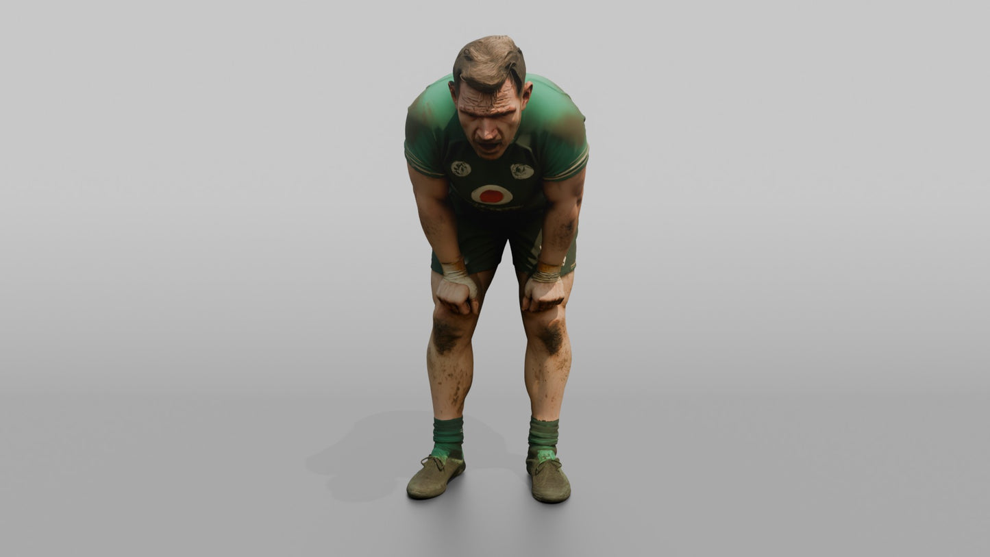 Irish Forward Catching His Breath Post-Match