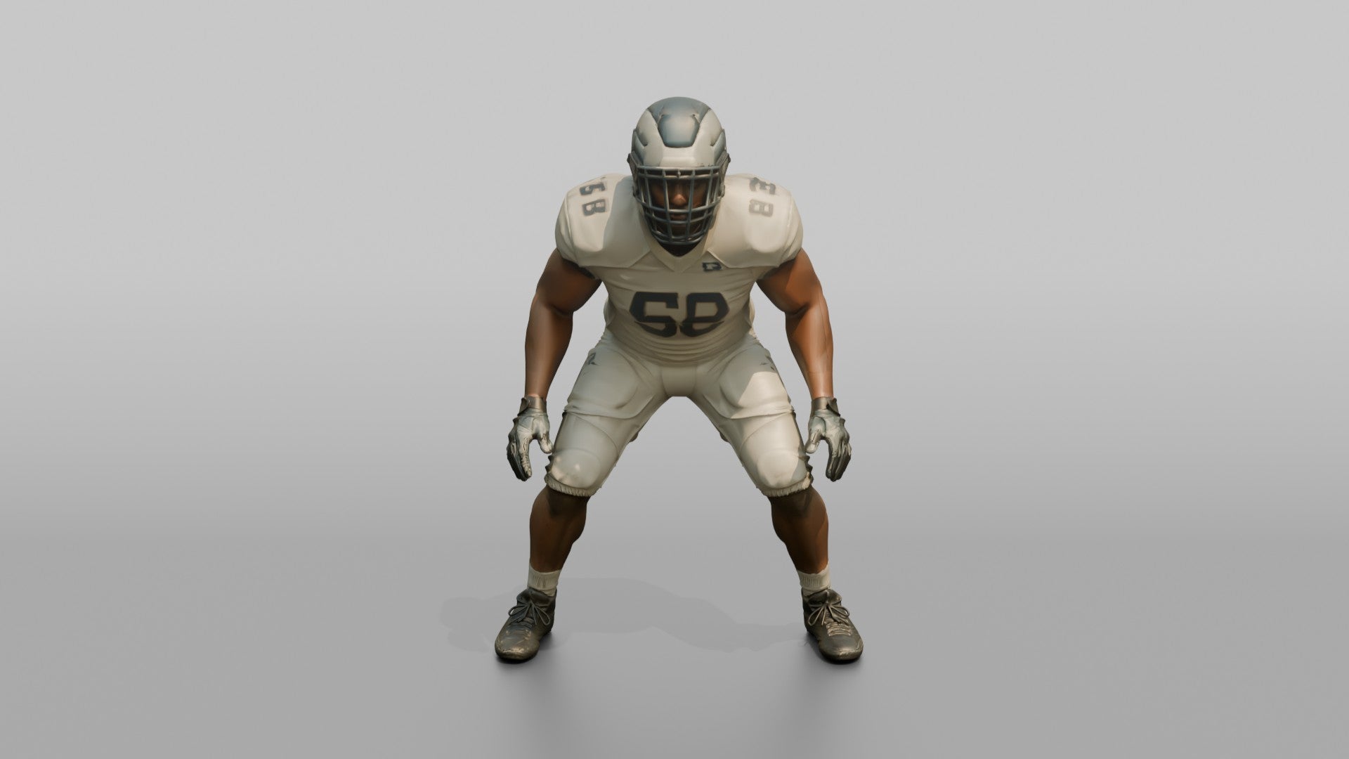 Linebacker in a Low Ready Stance