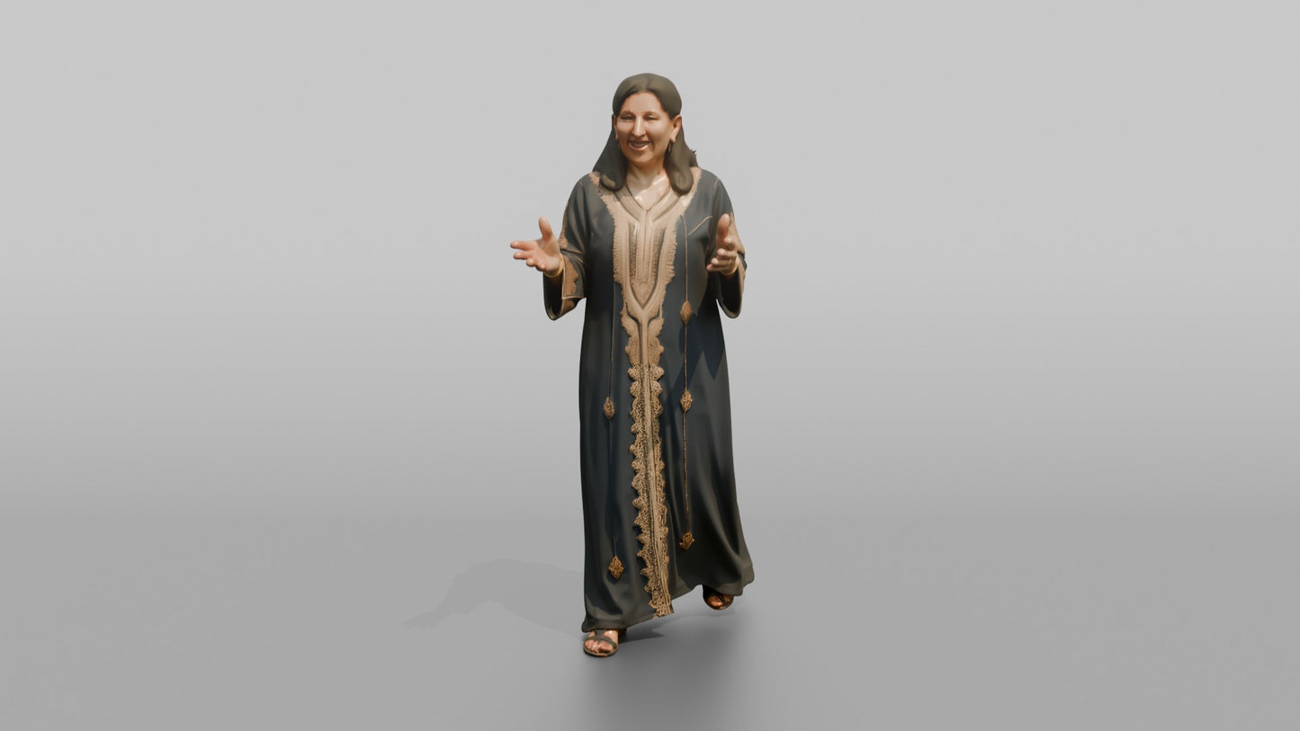 Wedding Guest Talking Animatedly in a Kaftan