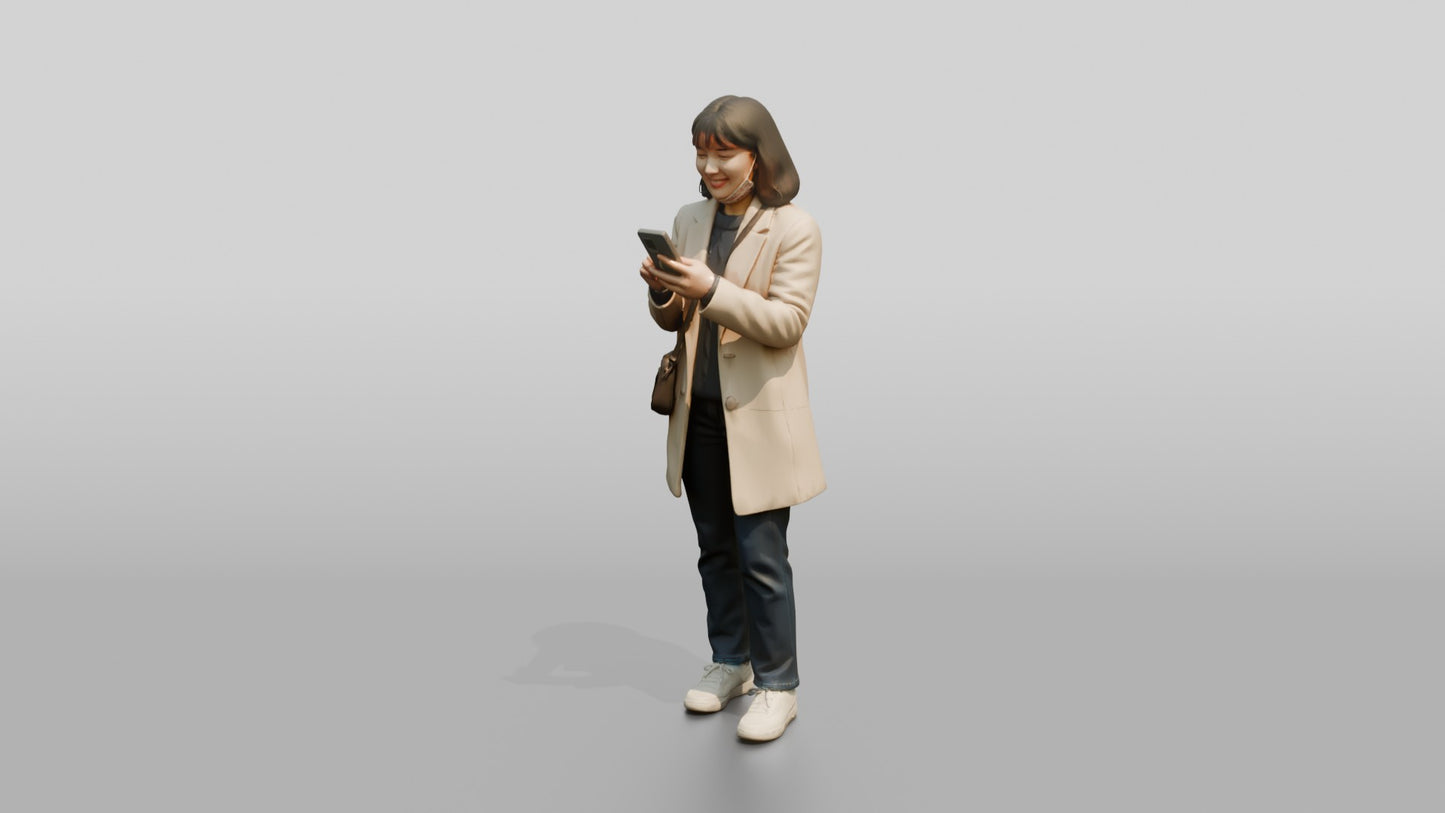 Woman Consulting Shopping Street Map