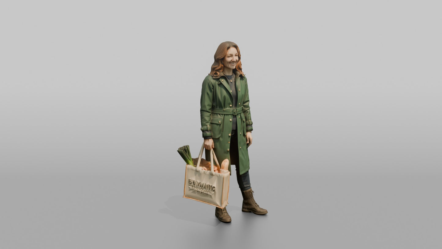 British Woman Posing in a Waterproof Raincoat