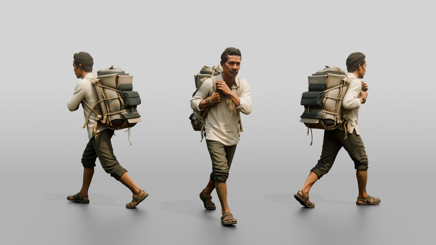 Southeast Asian Male Walking