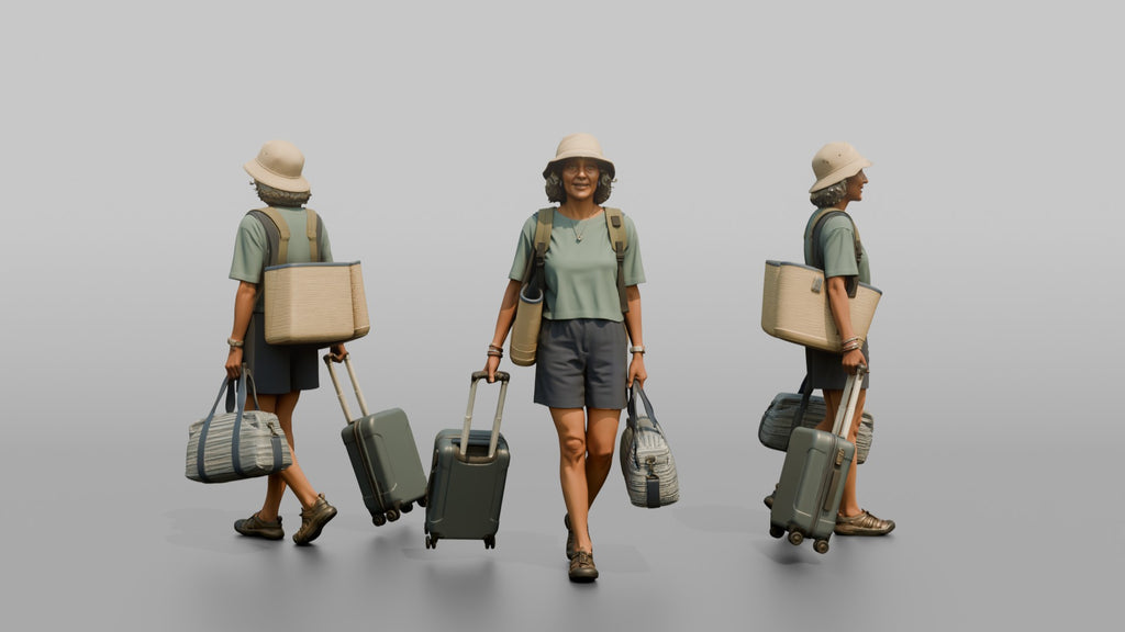 Traveler Carrying A Beach Bag