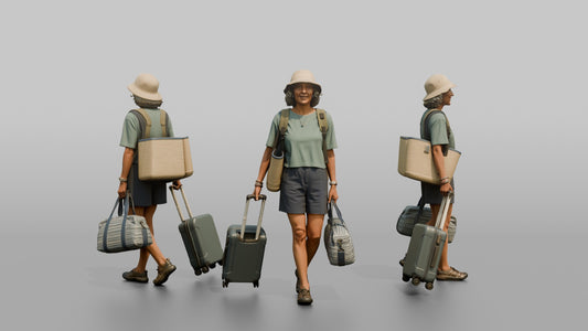 Traveler Carrying A Beach Bag
