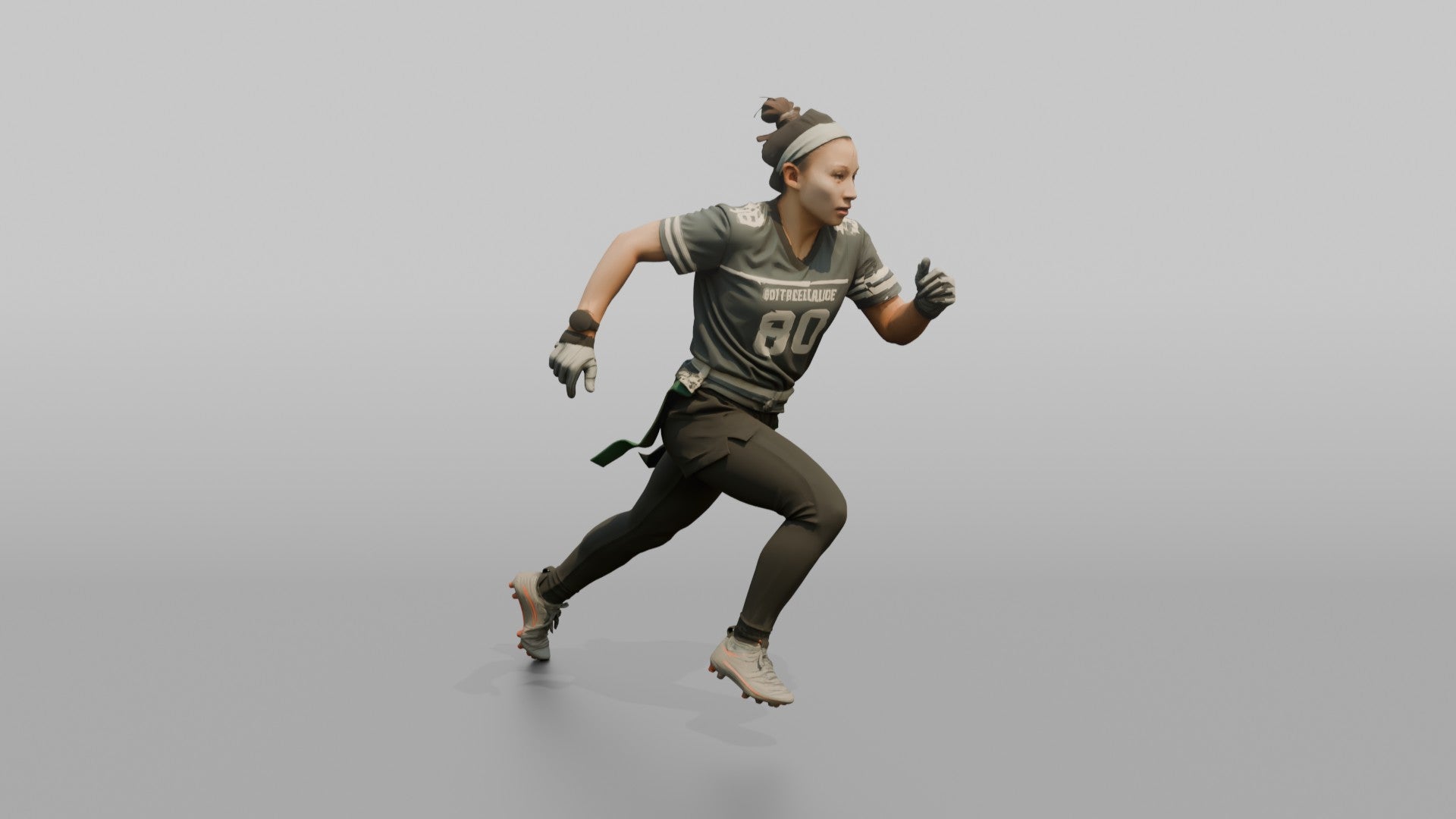 Wide Receiver Running a Deep Post Route