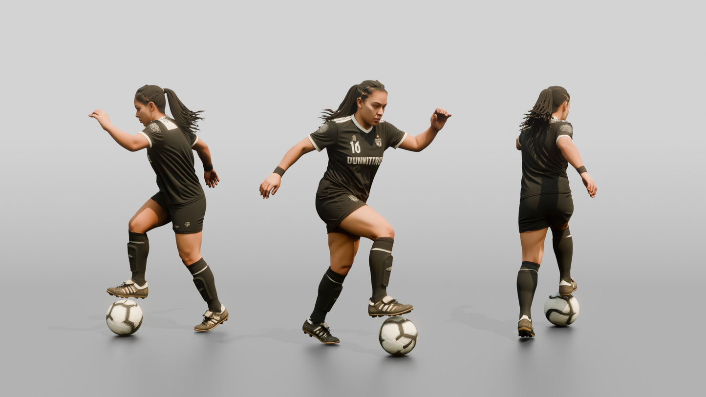 Soccer Player Stepping Over the Ball