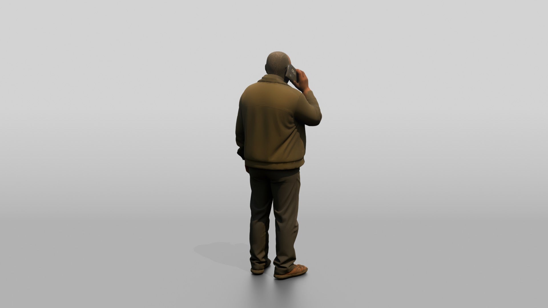 Elderly African Man Talking on the Phone