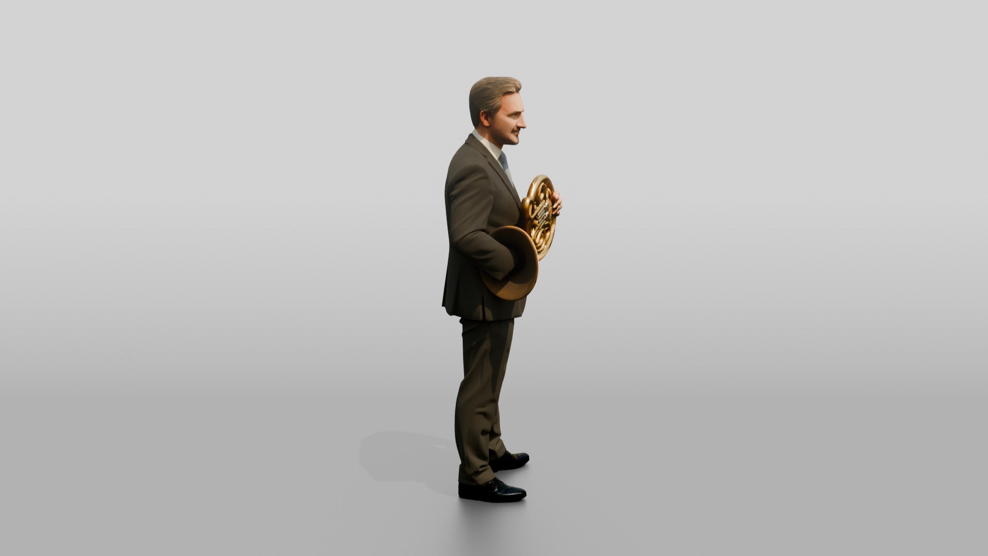 French Horn Player with Hand in Bell