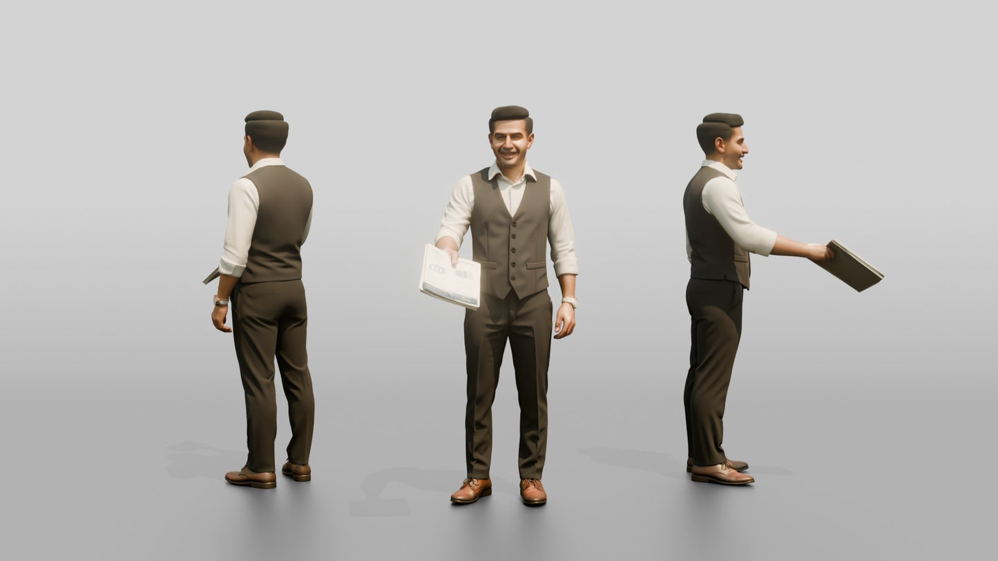 Man Reviewing a Document in a Vest