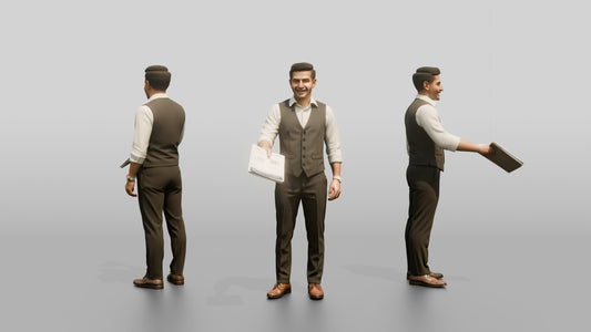 Man Reviewing a Document in a Vest