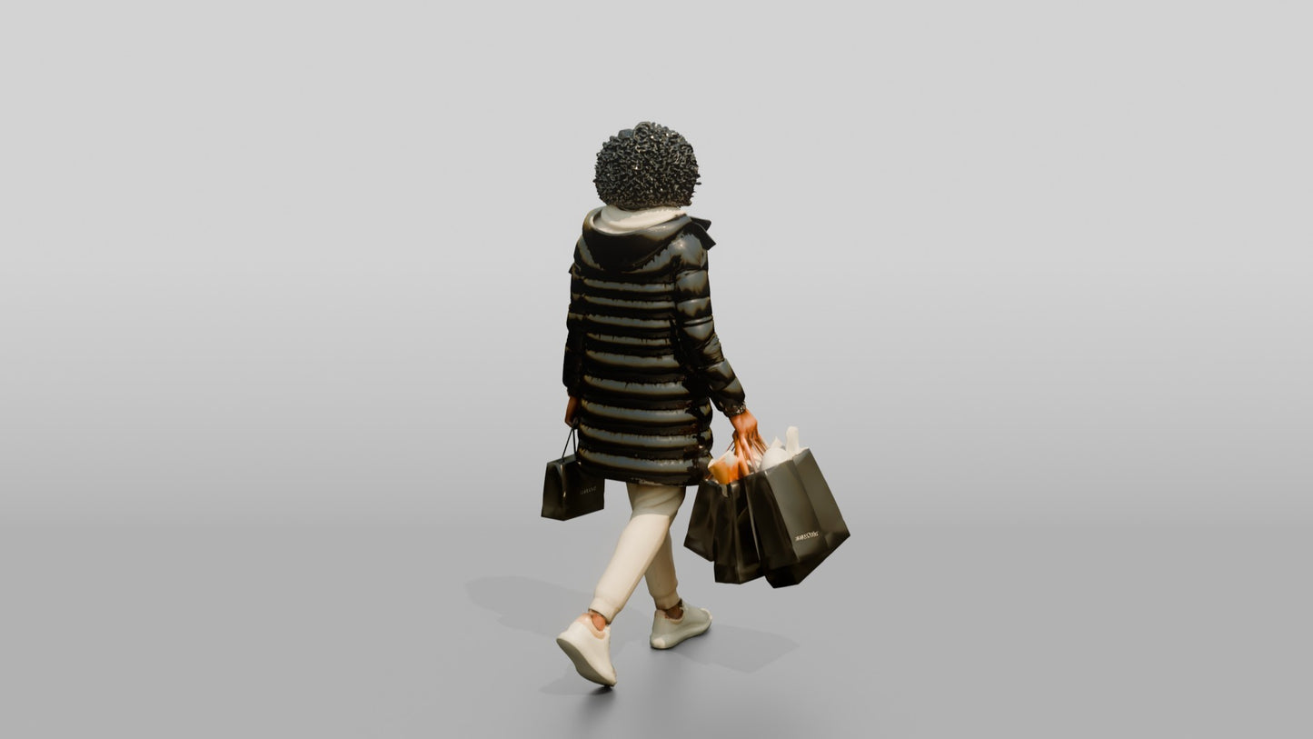 African-American Woman in Winter Puffer Coat