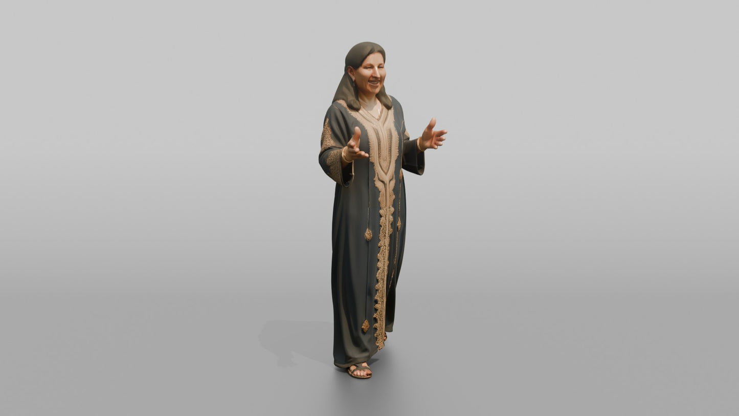 Wedding Guest Talking Animatedly in a Kaftan