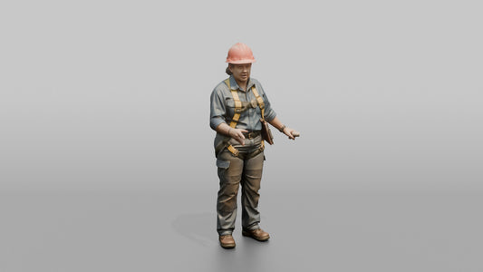 Bosun Supervising the Ship's Superstructure Painting - 3D character model, view 1