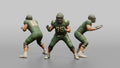 Offensive Lineman Setting His Feet in Protection