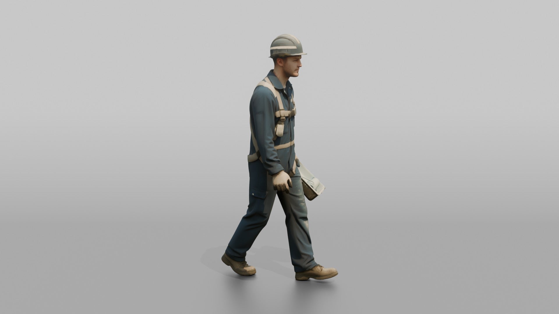 Ordinary Seaman Carrying a Paint Roller on a Scaffold