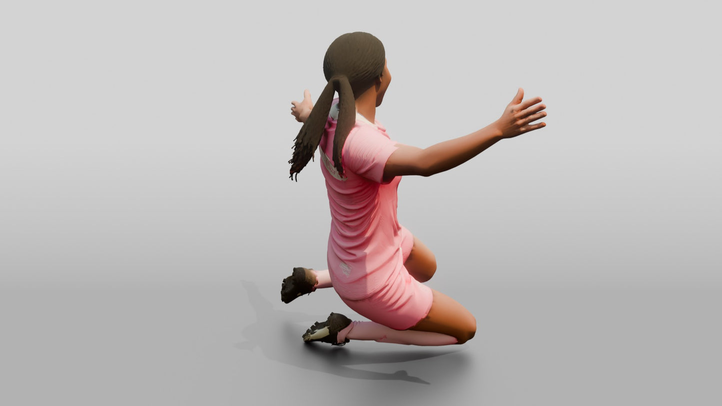 Soccer Player One-Knee Slide Celebration