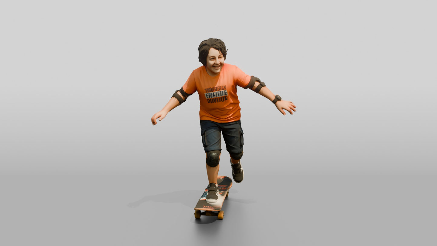 Boy Riding Skateboard