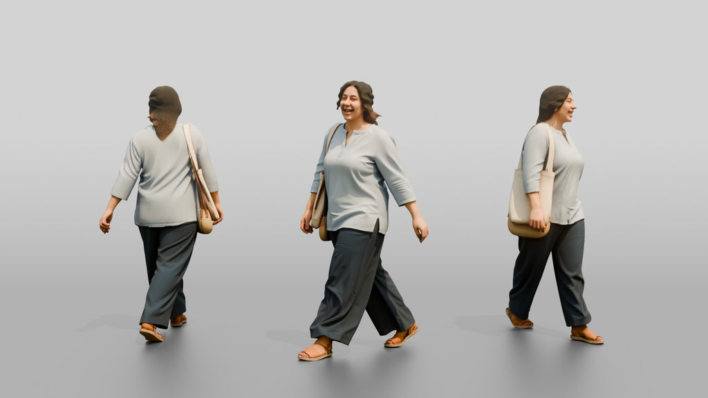 Plus-Size Young Egyptian Woman Laughing on a Shopping Street