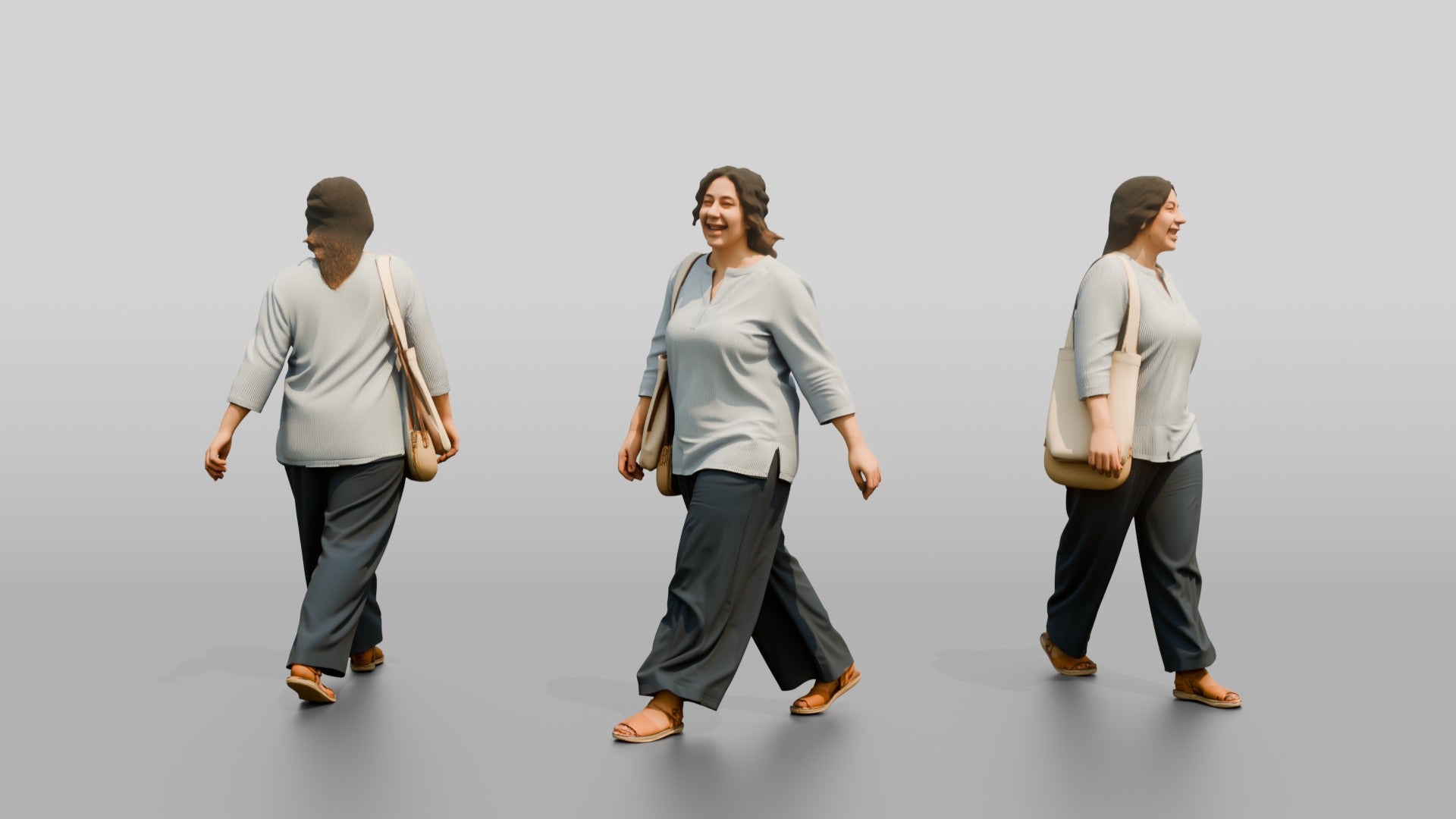Plus-Size Young Egyptian Woman Laughing on a Shopping Street