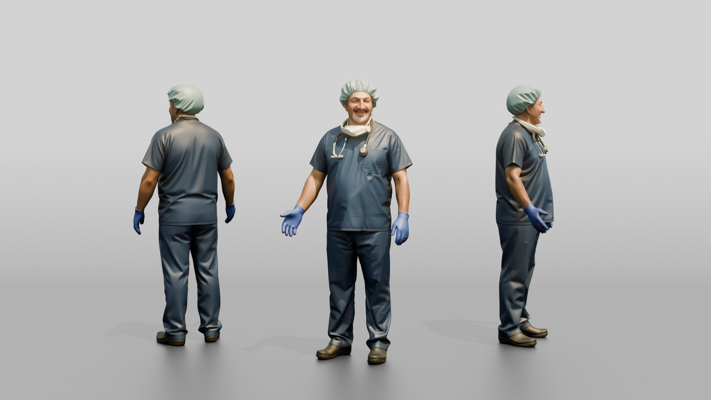 Middle-Aged Middle Eastern Man Doctor with Welcoming Gesture