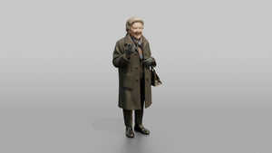European Grandmother Standing and Chatting - 3D character model, view 1
