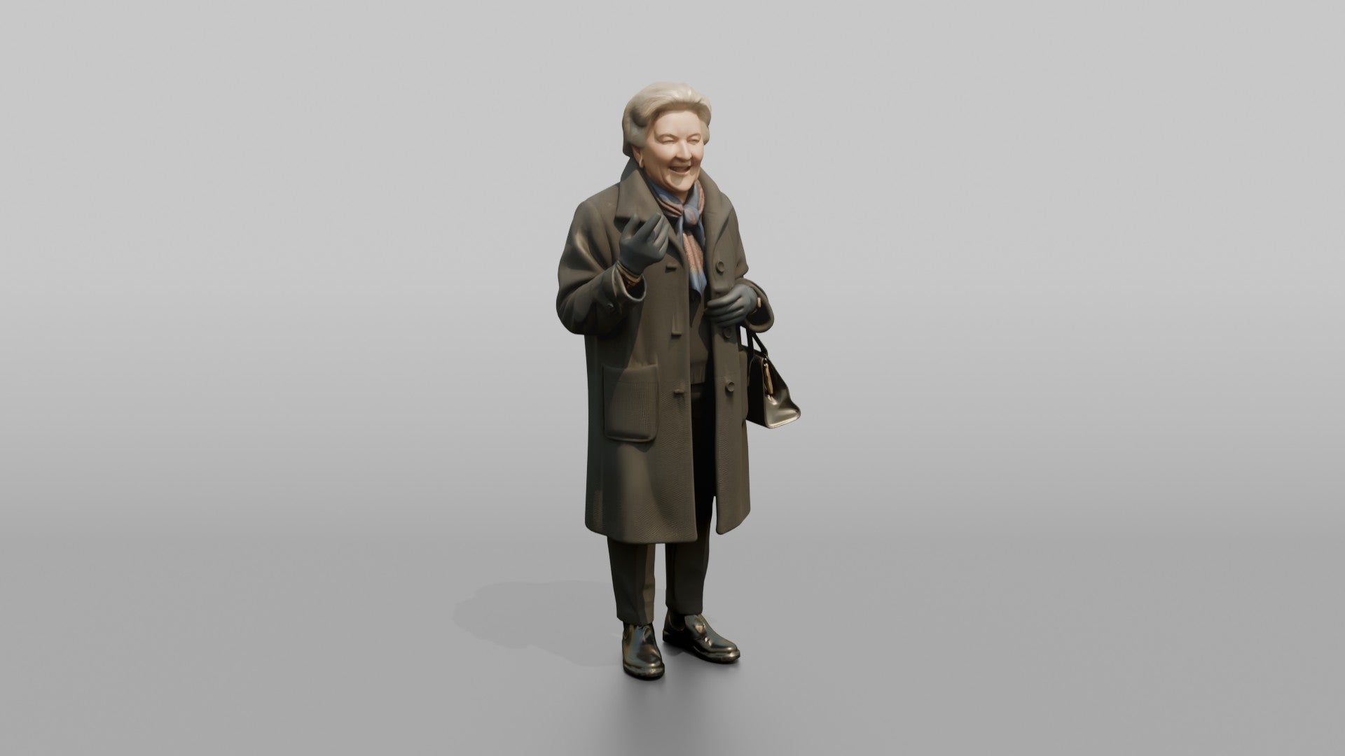 European Grandmother Standing and Chatting