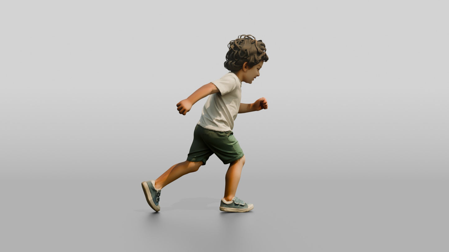 Toddler Greek Boy Chasing a Rolling Ball
