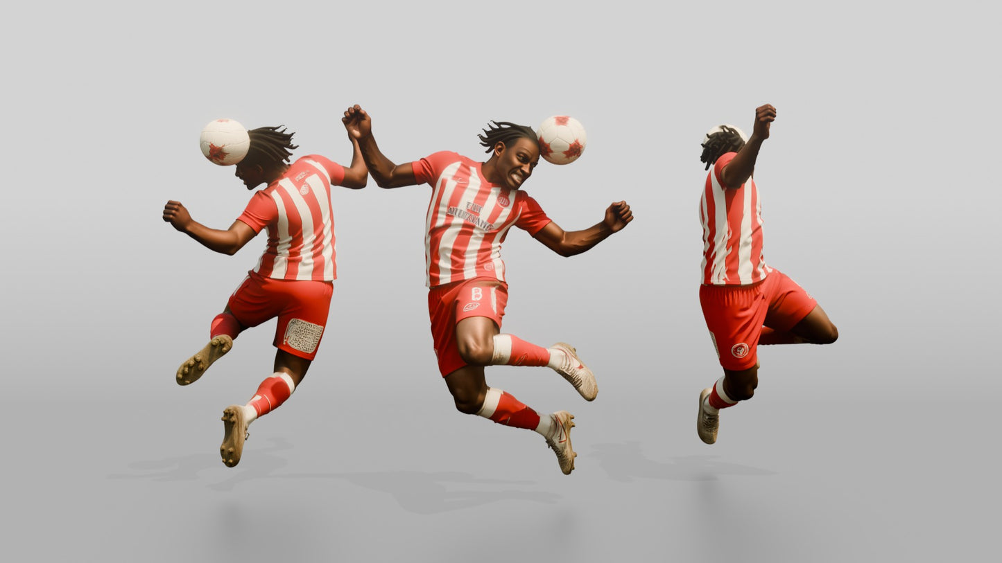 Soccer Player Jumping for a Header